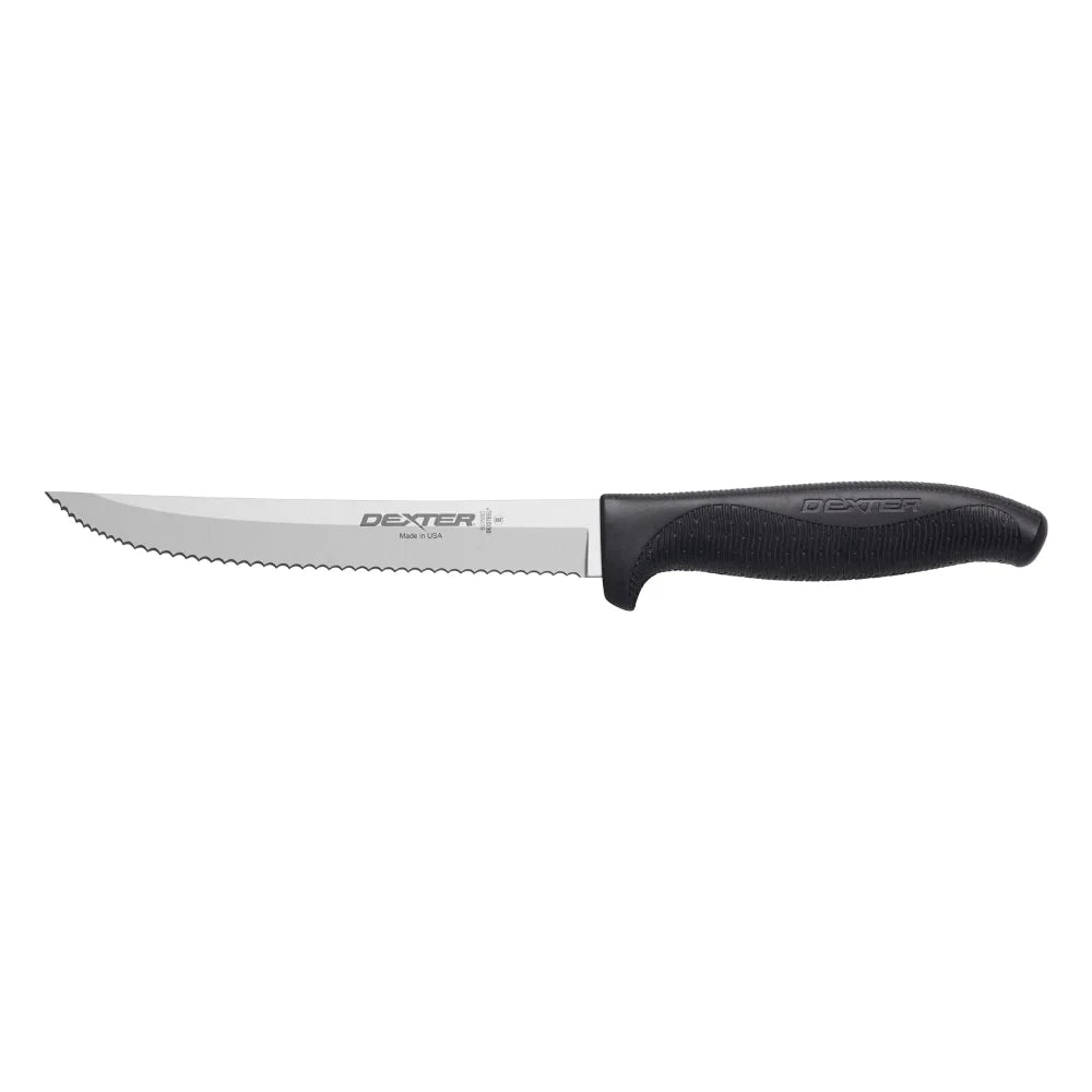 Dexter Sofgrip Black Scalloped Utility Knife, 6 Inch — 1 Per Case