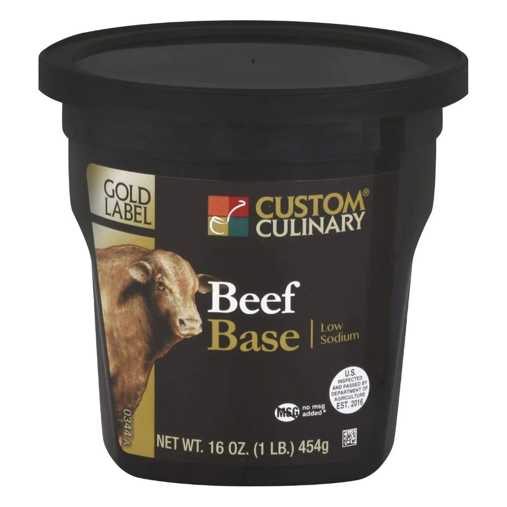 Gold Label Low Sodium Beef Base Paste, No Msg Added, Gluten Free, 1 Pound — 6 Per Case