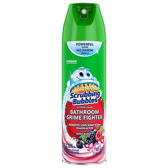 Scrubbing Bubbles Bathroom Grime Fighter Disinfectant Aerosol Berry Burst, 20 OZ — 12 Per Case