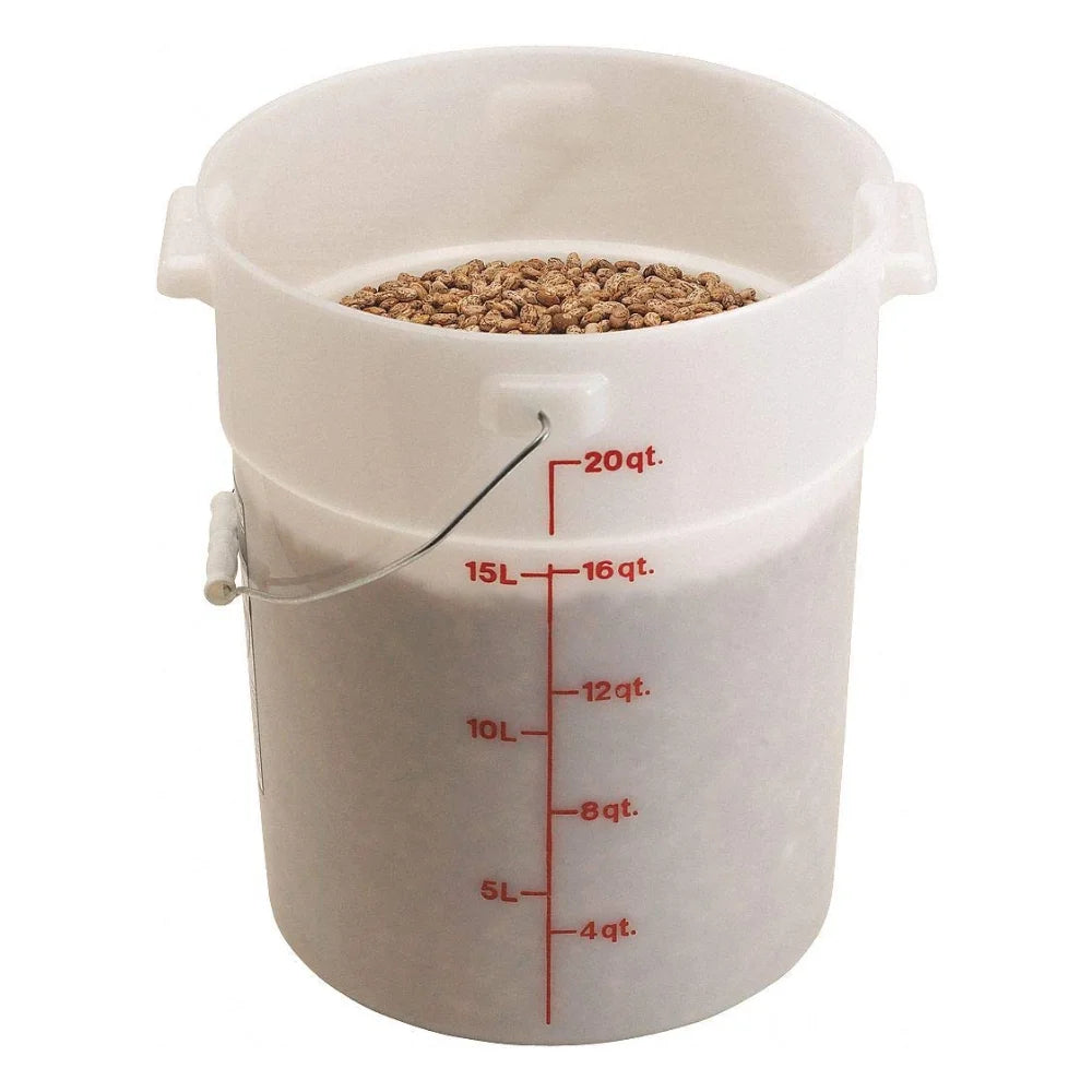 Cambro 22 Quart Plastic Natural White Pail With Bail Handle — 1 Per Case