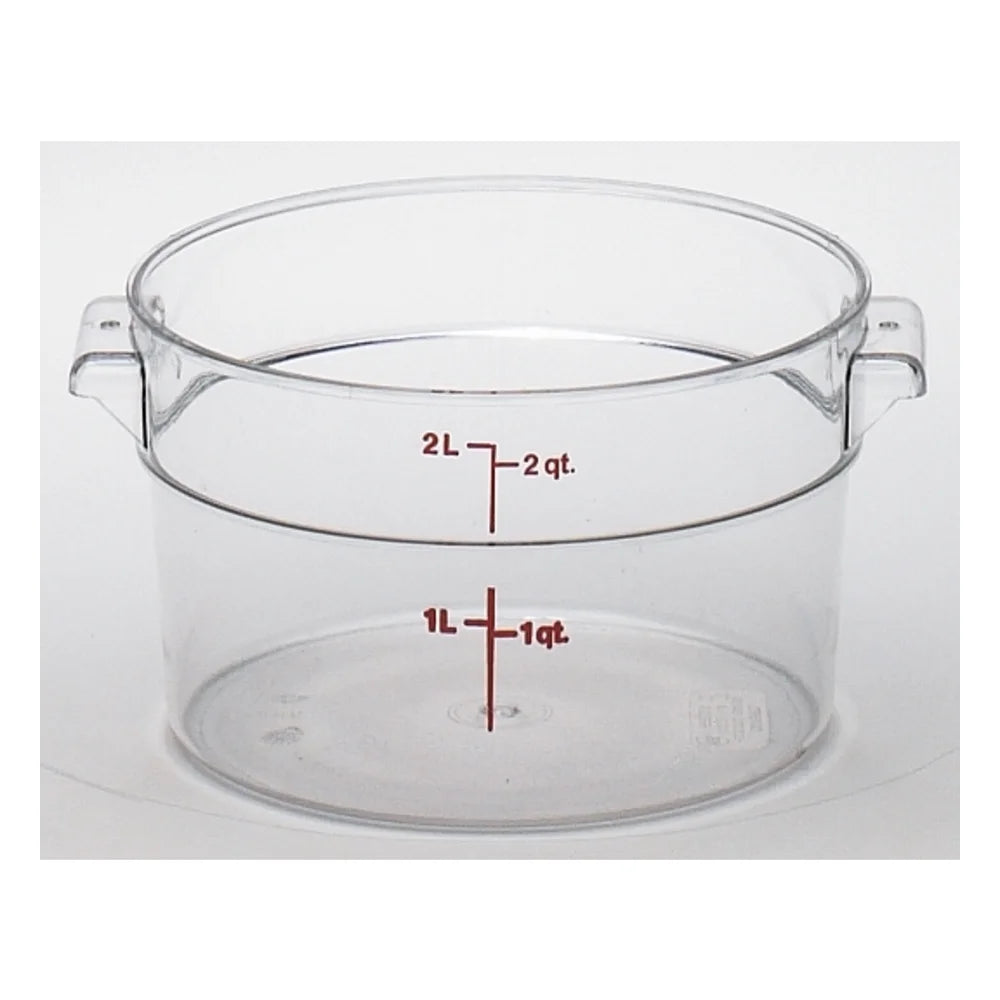 Cambro Camwear Clear Round Container, 2 Quart — 1 Per Case
