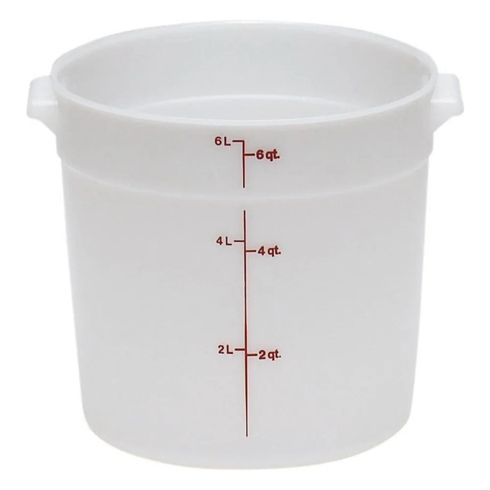 Cambro Round White Poly Container, 6 Quart — 1 Per Case