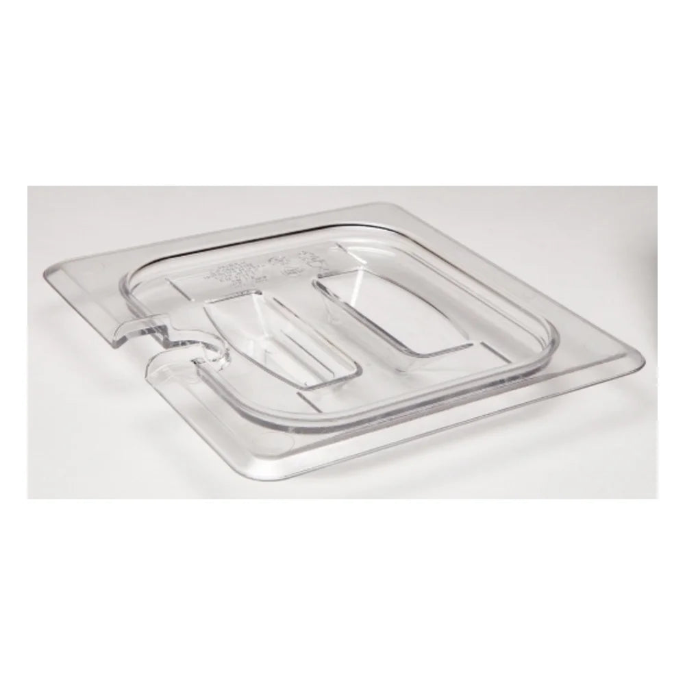 Cambro Camwear Clear Food Pan Lid 1/6 Notched Handle — 1 Per Case