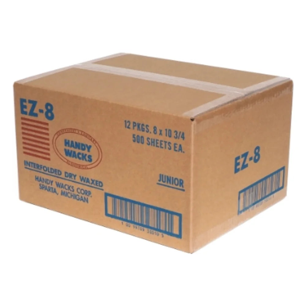 Handy Wacks 8 Inch X 10.75 Inch Interfolded Dry Wax Deli Paper, 500 Count — 12 Per Case