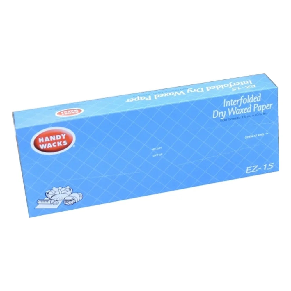 Handy Wacks 15 Inch X 10.75 Inch Interfolded Dry Wax Deli Paper, 500 Count — 12 Per Case