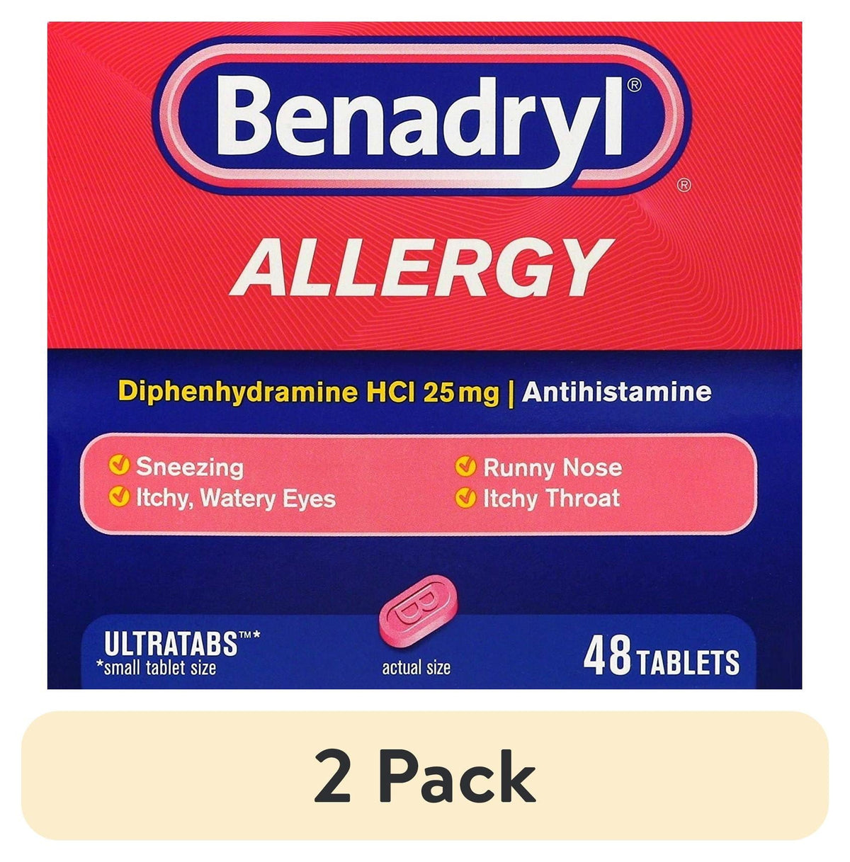 Benadryl Allergy Relief Ultratabs, 48 ct — 72 Per Case