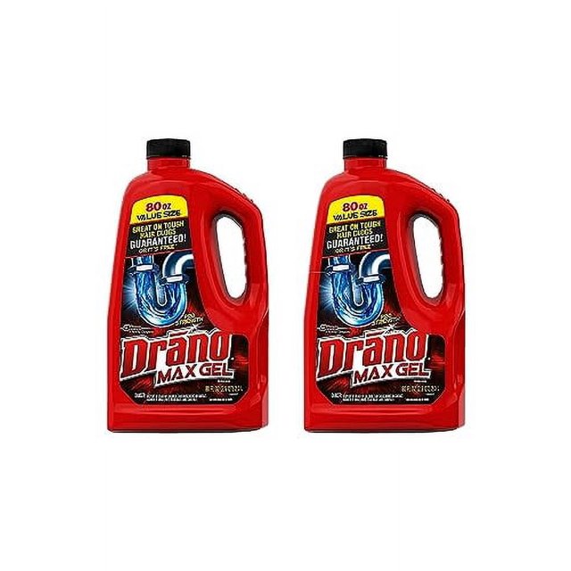 Drano Max Gel Clog Remover Twin Pack, 80 oz — 2 Per Case