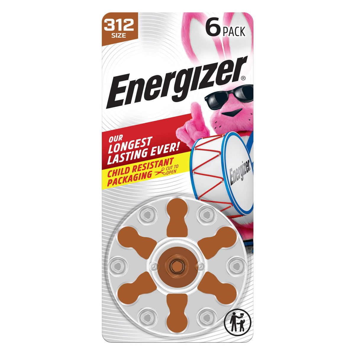 Eveready H/aid Size 312 6 Pack — Case of 60