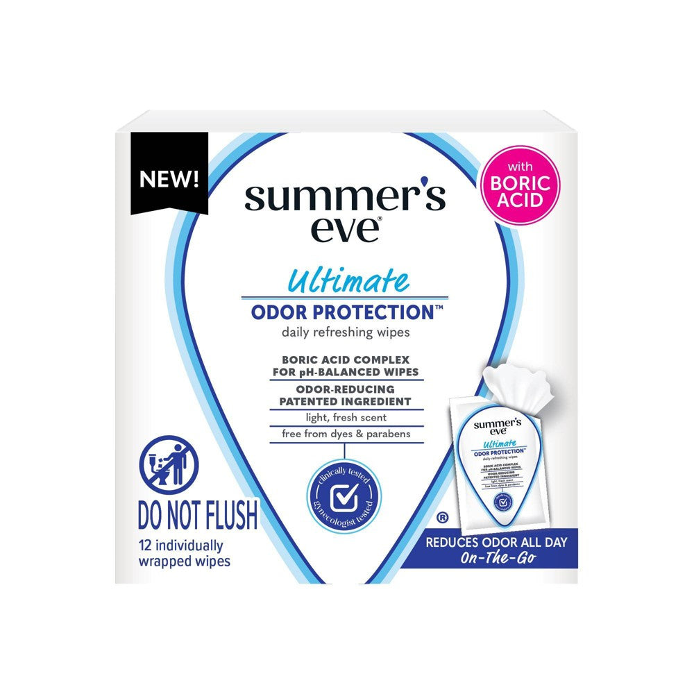 Summer's Eve Odor Block Cleansing Cloths, 12 Count — 12 Per Case