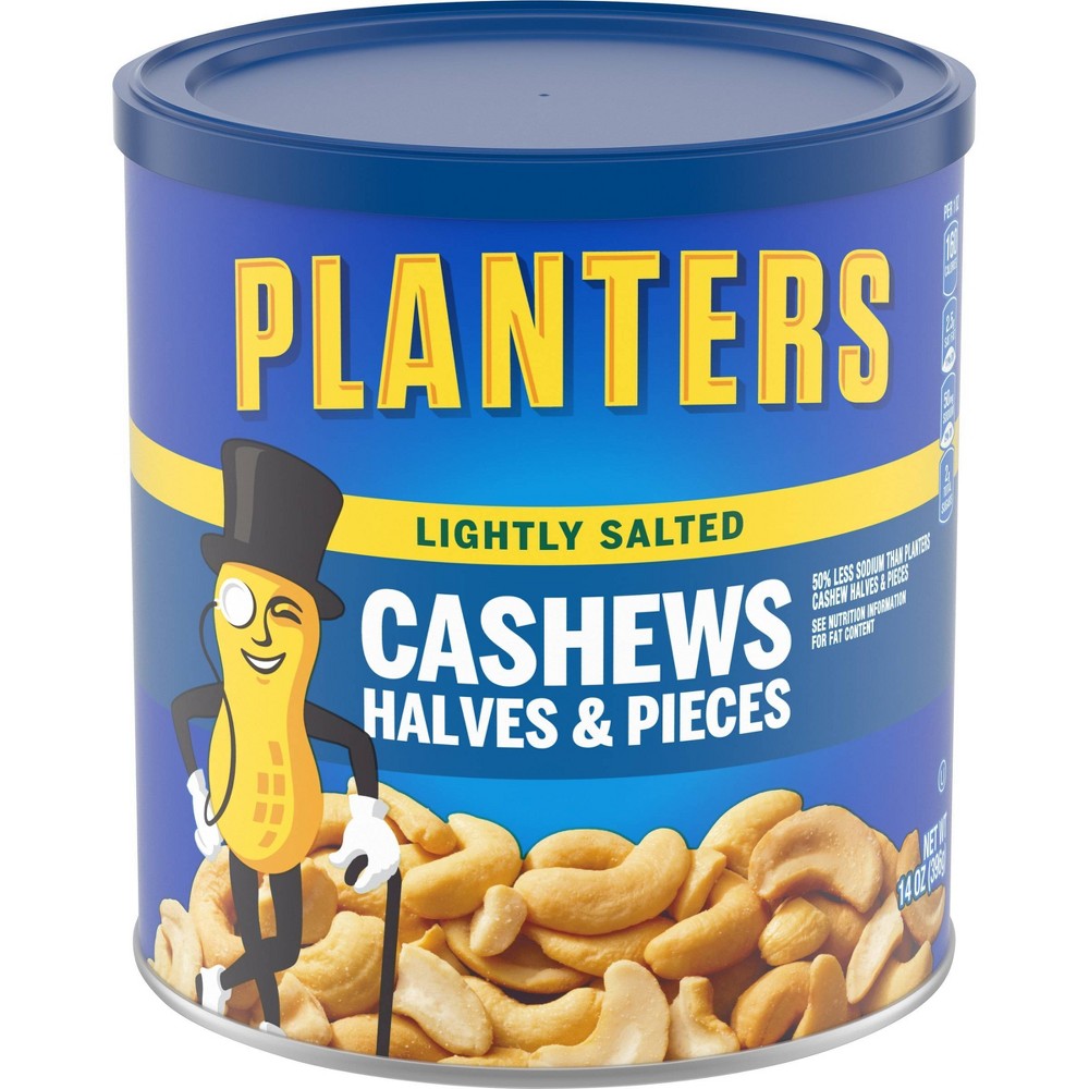 Planters Lightly Salted Halves & Pieces Cashews, 8 oz — 12 Per Case