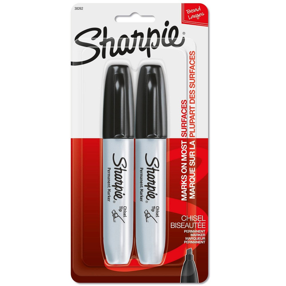 Sharpie Chisel Black, 2 Count — 48 Per Case