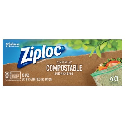 Ziploc Compostable Sandwich, 40 Count — 12 Per Case