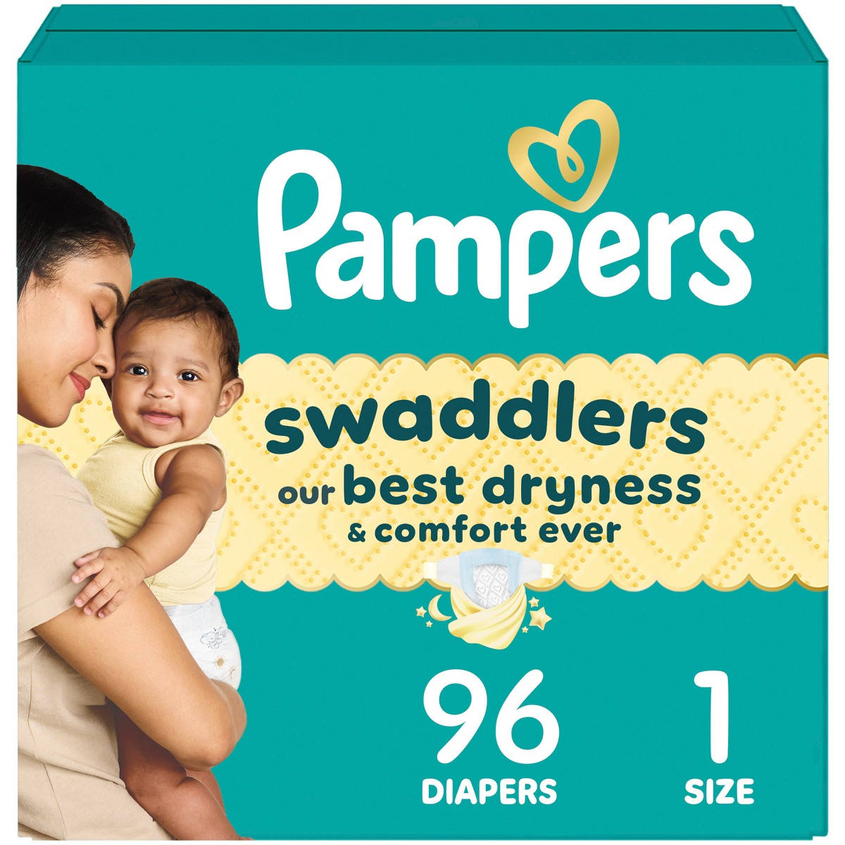 Pampers Swaddlers Size 1, 96 ct — 1 Per Case