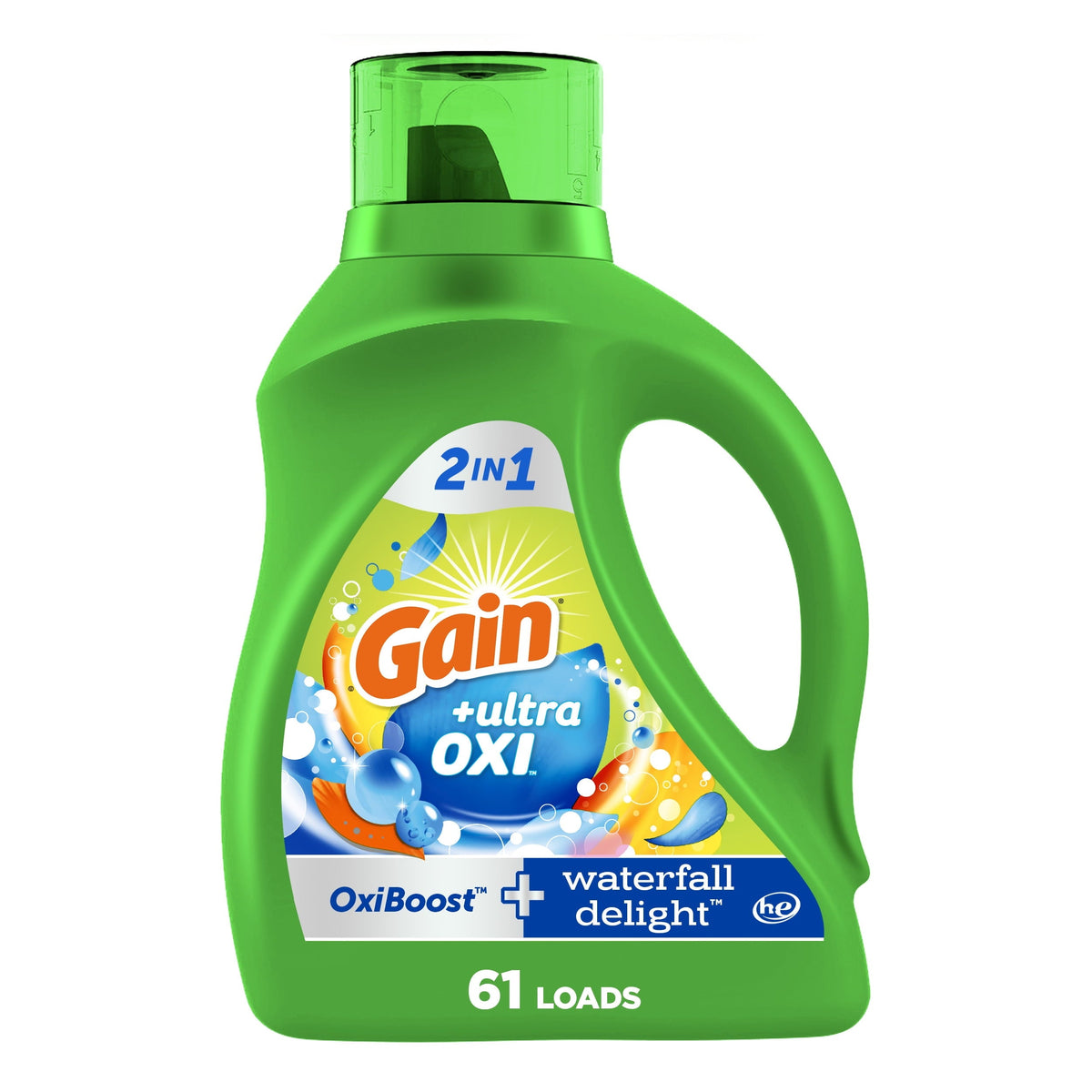 Gain Liquid Detergent Waterfall 61 Loads, 88 oz — 4 Per Case