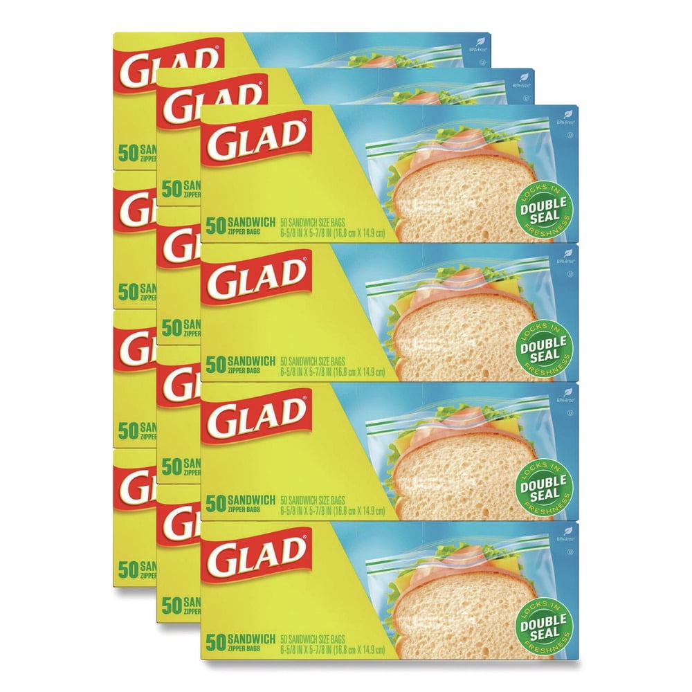 Glad Lock Sandwich Bags, 50 ct — 12 Per Case