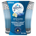 Glade 2 in 1 Spun Candle Moonlit Walk + Wandering Stream, 3.4 oz — 6 Per Case