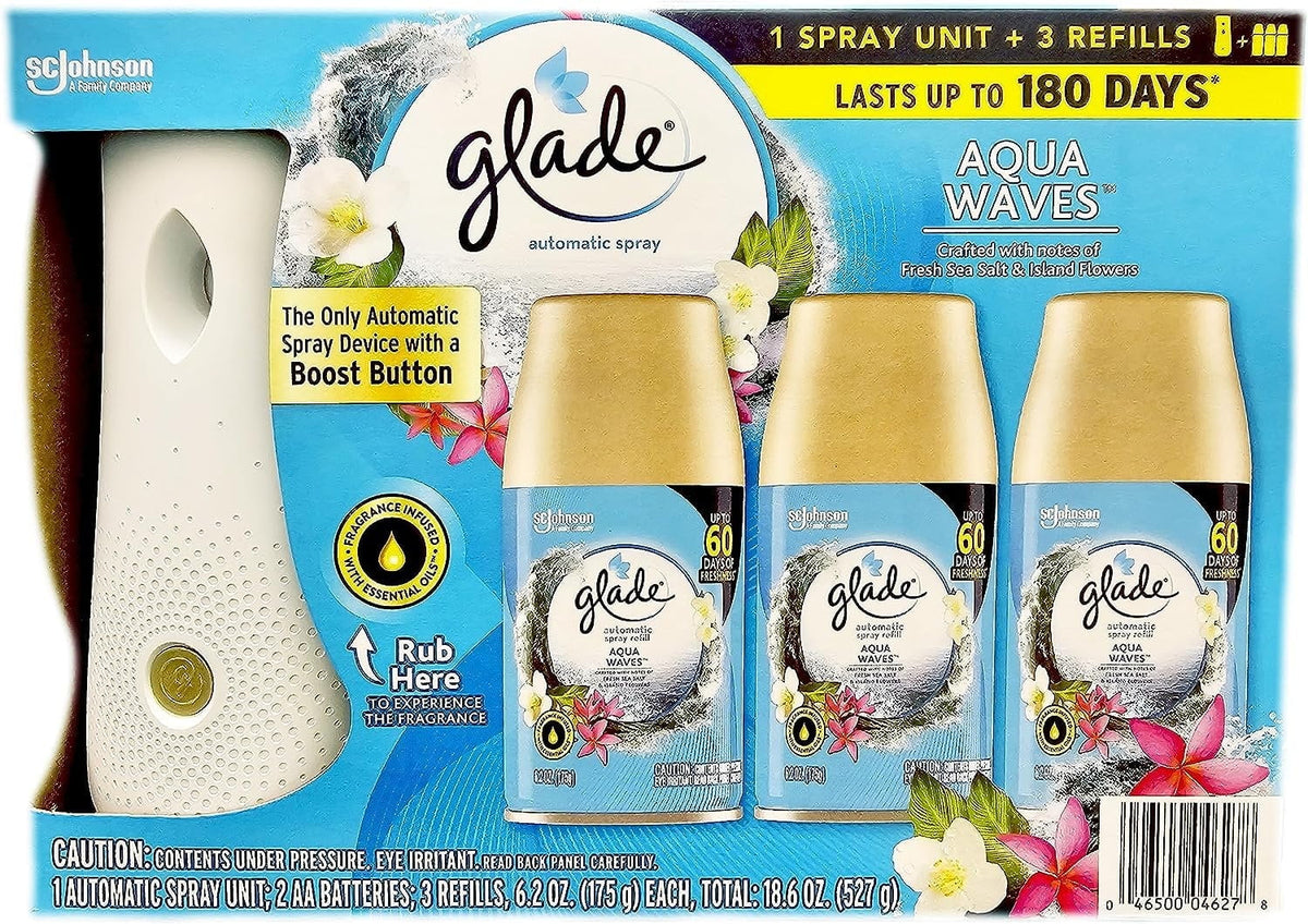 Glade Automatic Spray Refills - Aqua Waves, 18.6 oz — 1 Per Case