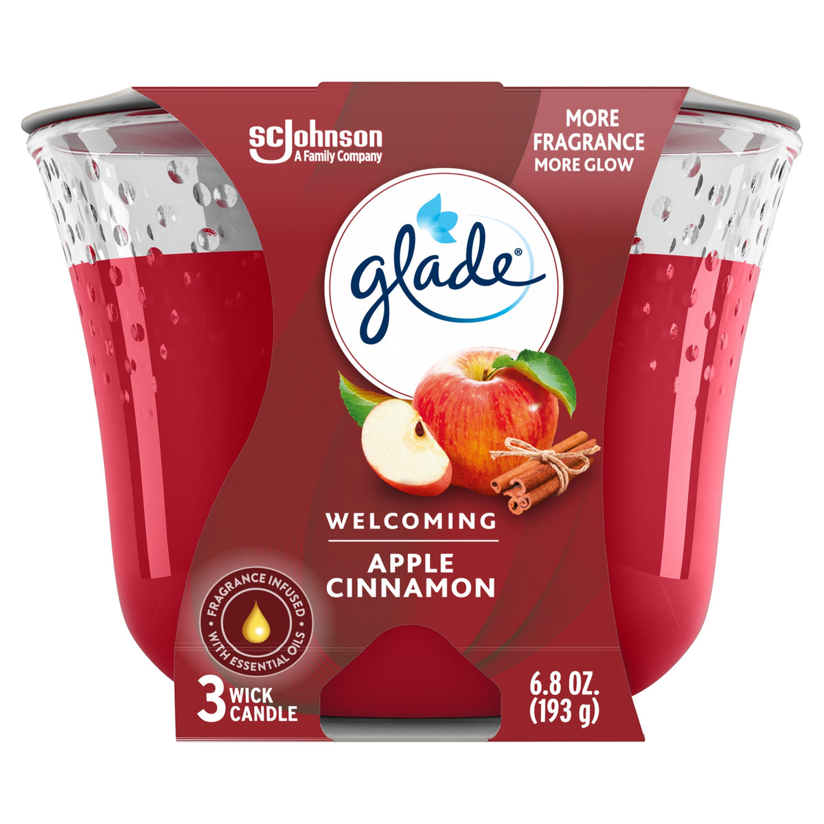 Glade Apple Cinnamon Candle, 6.8 oz — 6 Per Case