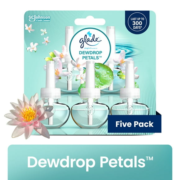 Glade Piso Refills Dewdrop Petals, 3.35 fl oz, 5 ct — 5 Per Case