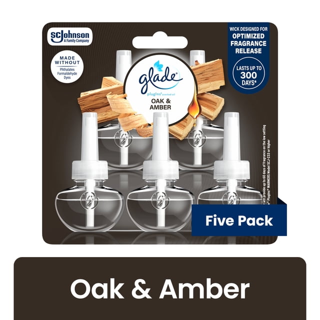 Glade Piso Refills - Oak Amber, 3.35 fl oz, 5 ct — 5 Per Case