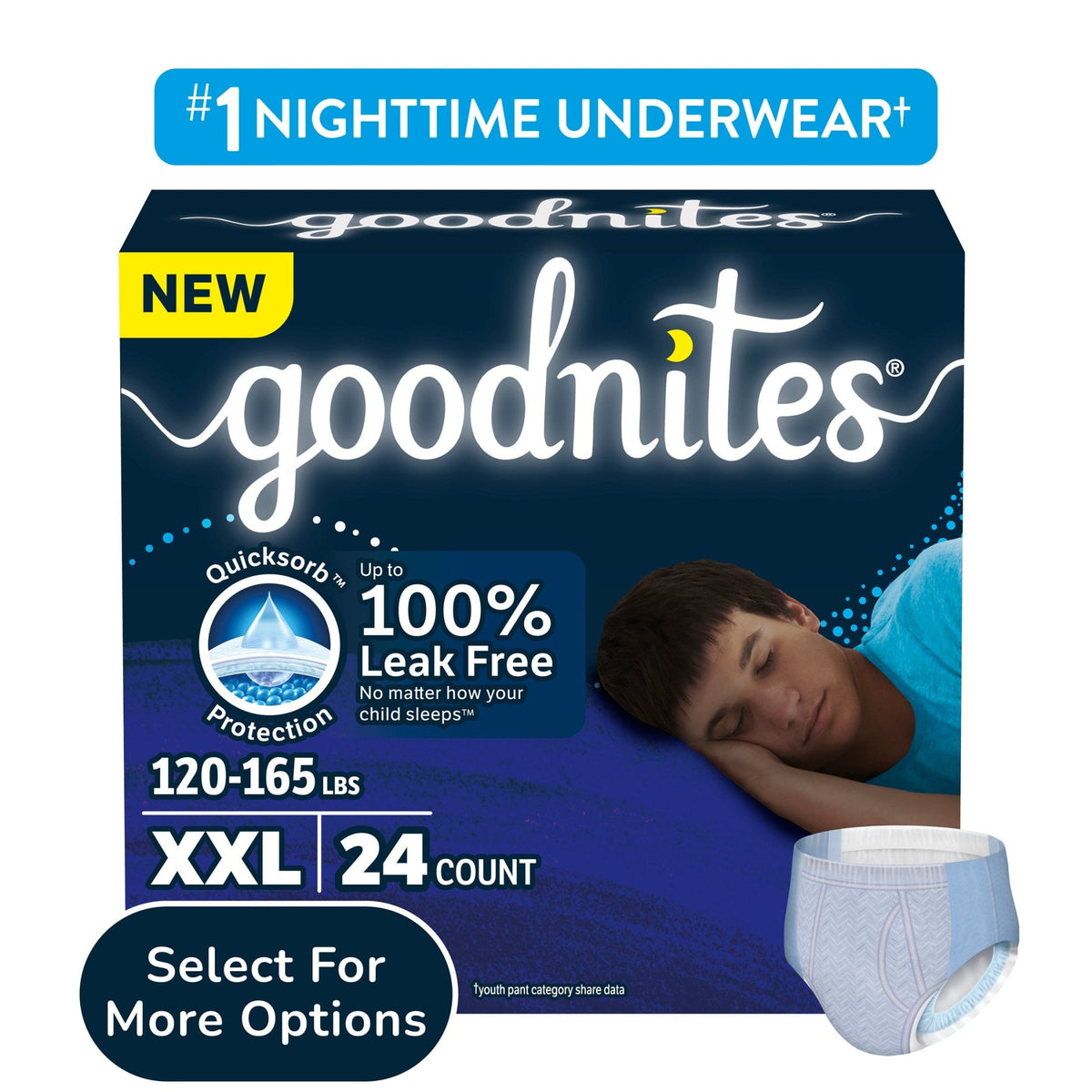 Goodnites Underpants Large Boy, 11 Count — 4 Per Case