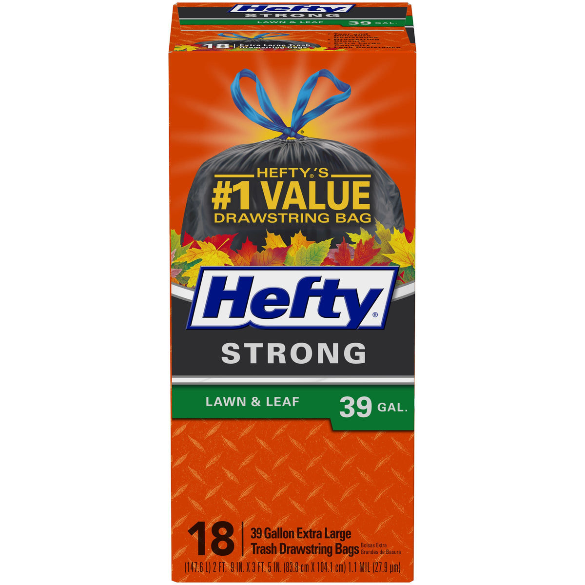 REYNOLDS Hefty Cinch Lawn & Leaf Bags 39 Gallon, 18 Count — 6 Per Case