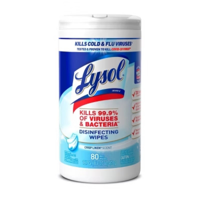 Lysol Wipes Crisp Linen, 80 Count — 6 Per Case
