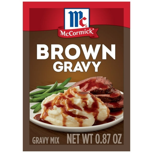 McCormick Brown Gravy Mix Less Sodium, 0.87 oz — 12 Per Case