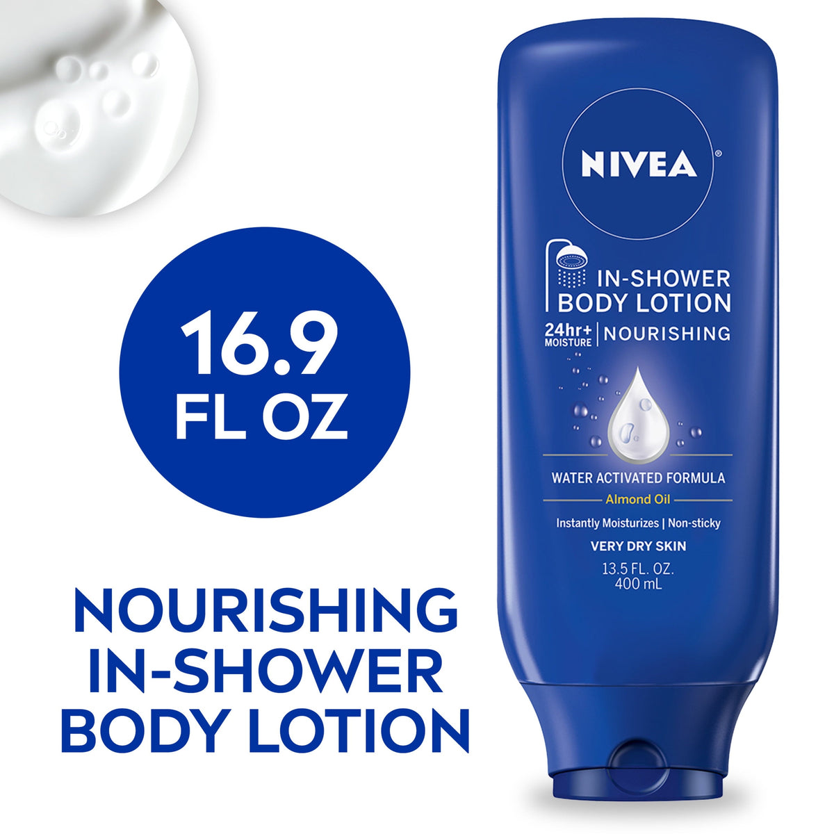 Nivea In-Shower Lotion Extra Dry, 13.5 oz — 12 Per Case