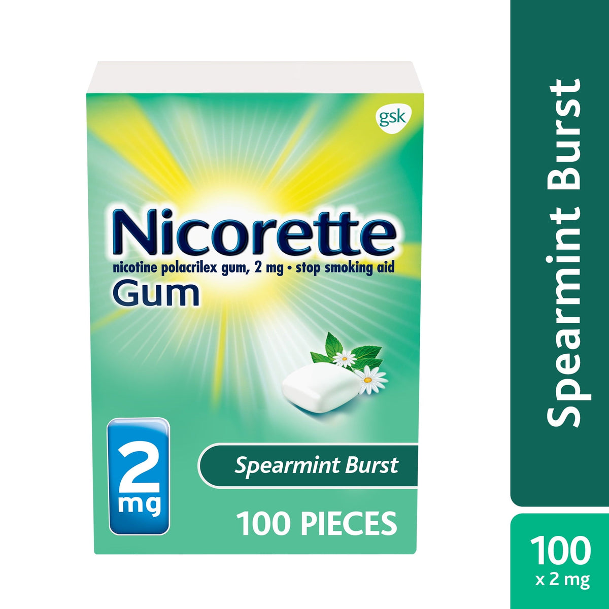 Nicorette Gum Fruit 100 ct 2mg — Case of 12