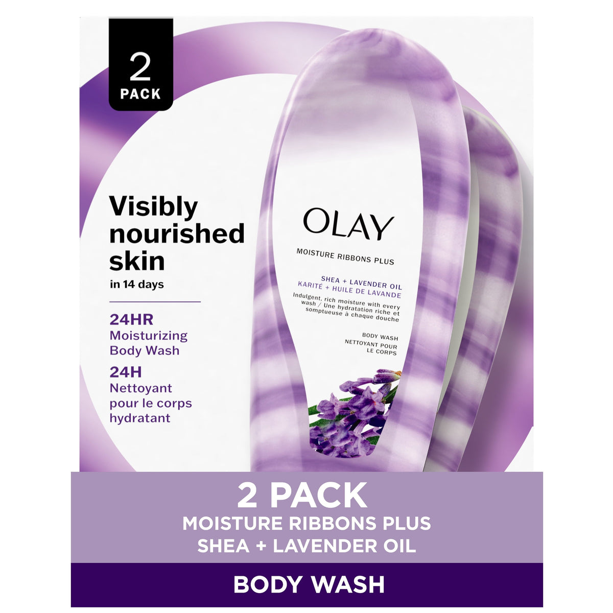 Olay Ribbons Body Wash Lavender Oil, 18 oz — 4 Per Case