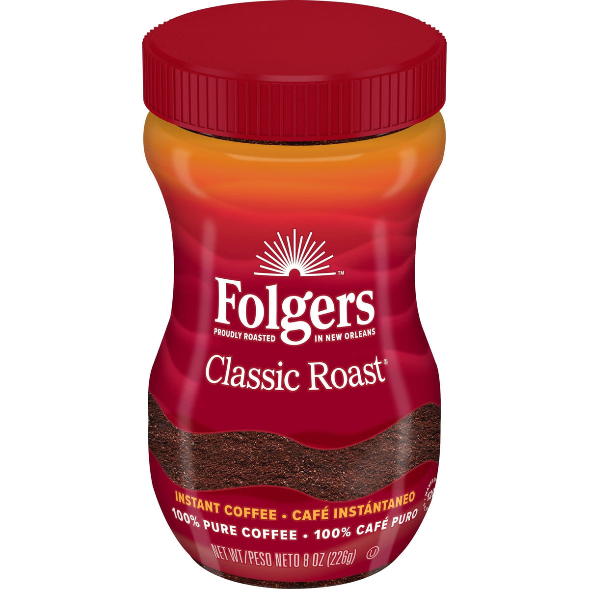Smucker's Folgers Classic Roast Instant, 8 oz — 6 Per Case