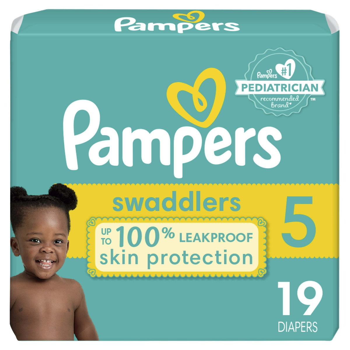 Pampers Swaddlers Size 5 Jumbo, 19 Count — 4 Per Case