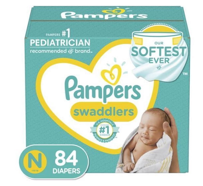 Pampers Swaddlers Size Newborn, 84 ct — 1 Per Case