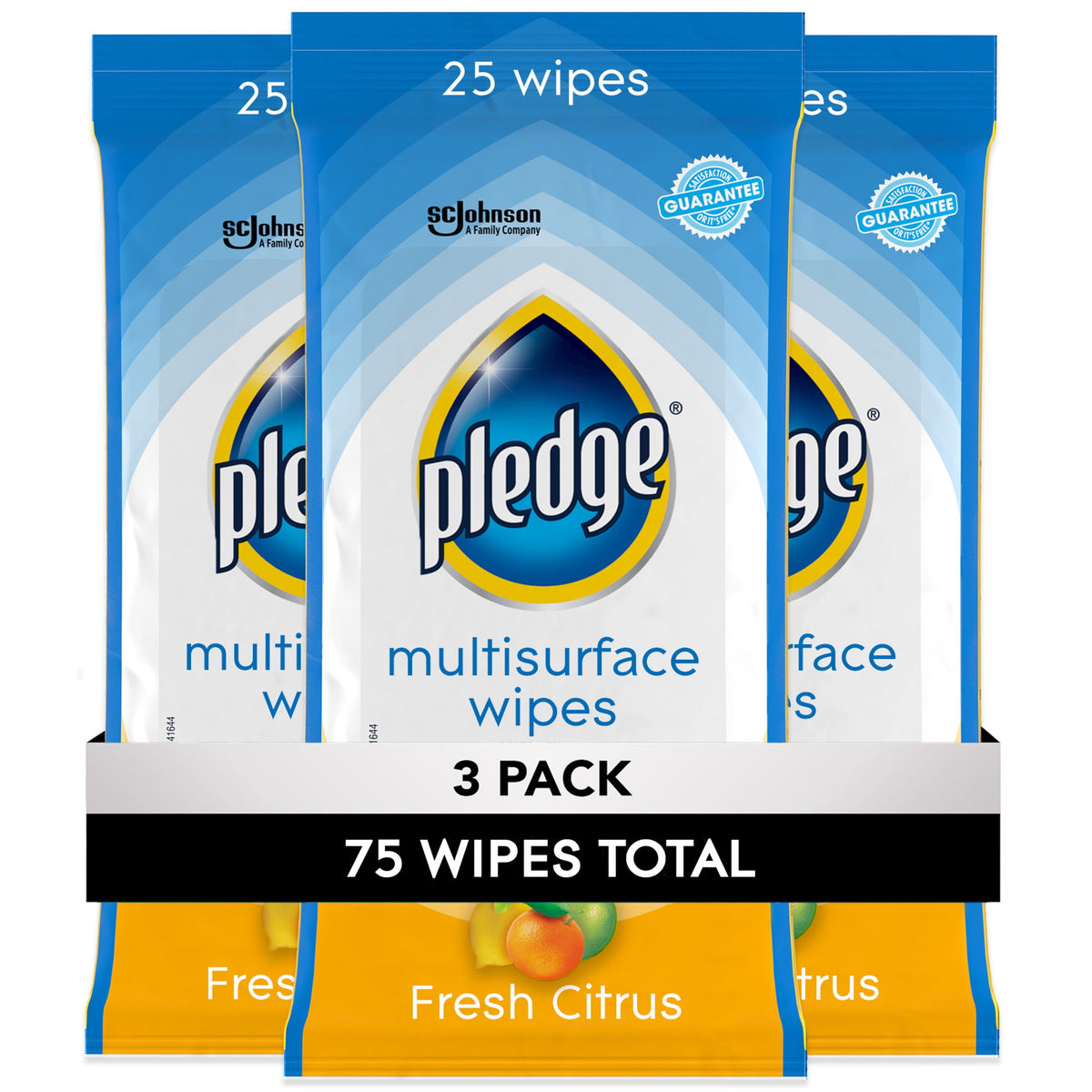 Pledge Multi-Surface Wipes, 25 Count — 12 Per Case