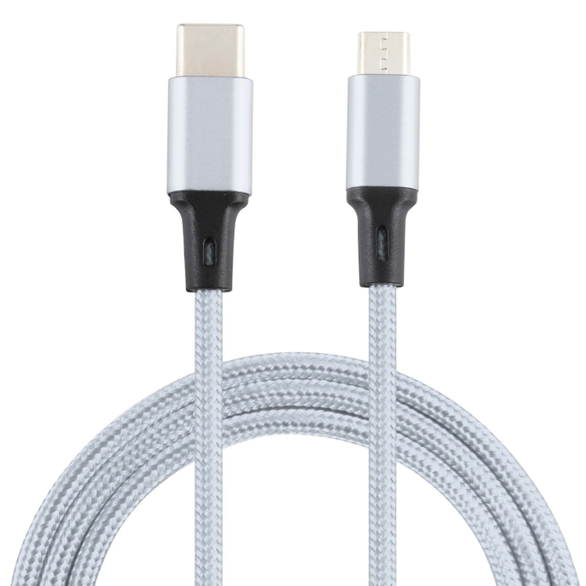 AMP Micro USB Braided Cable 2 ft Silver — Case of 36
