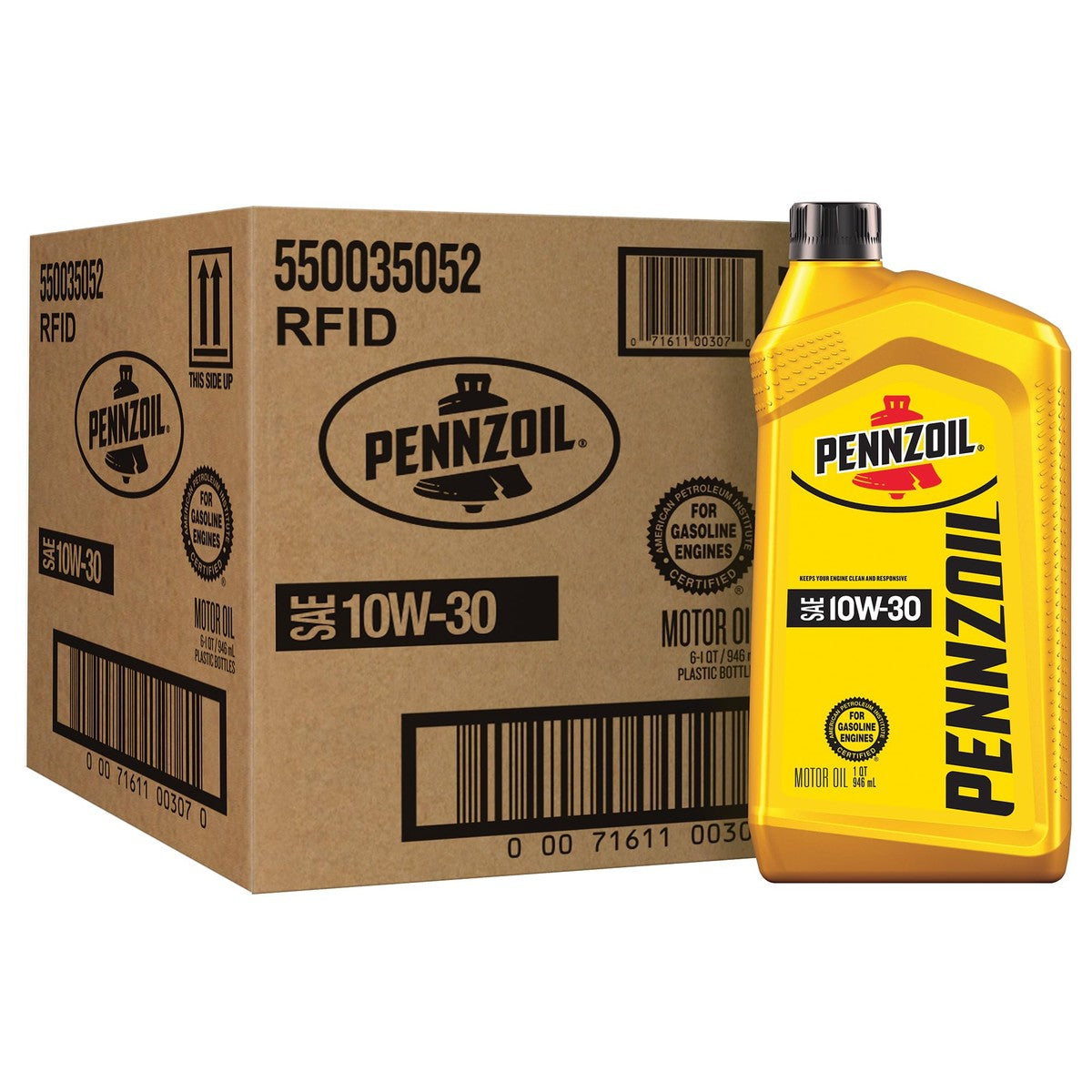 Pennzoil Motor Oil 10W-30 1 qt — Case of 6