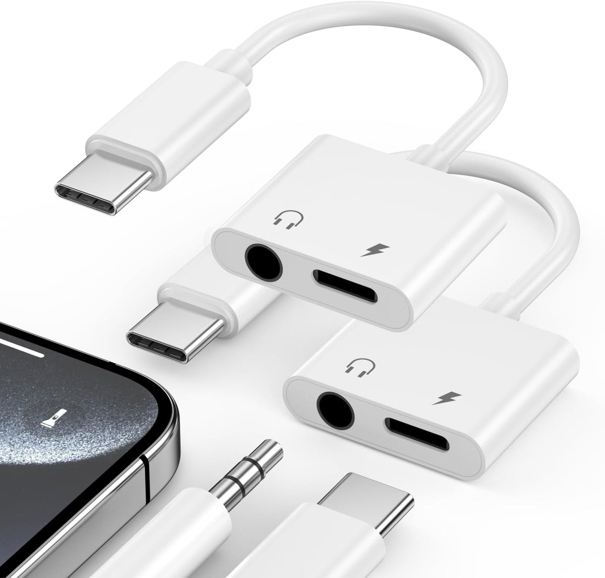 AMP 2-in-1 Dual USB Charger White 1 pk — Case of 36