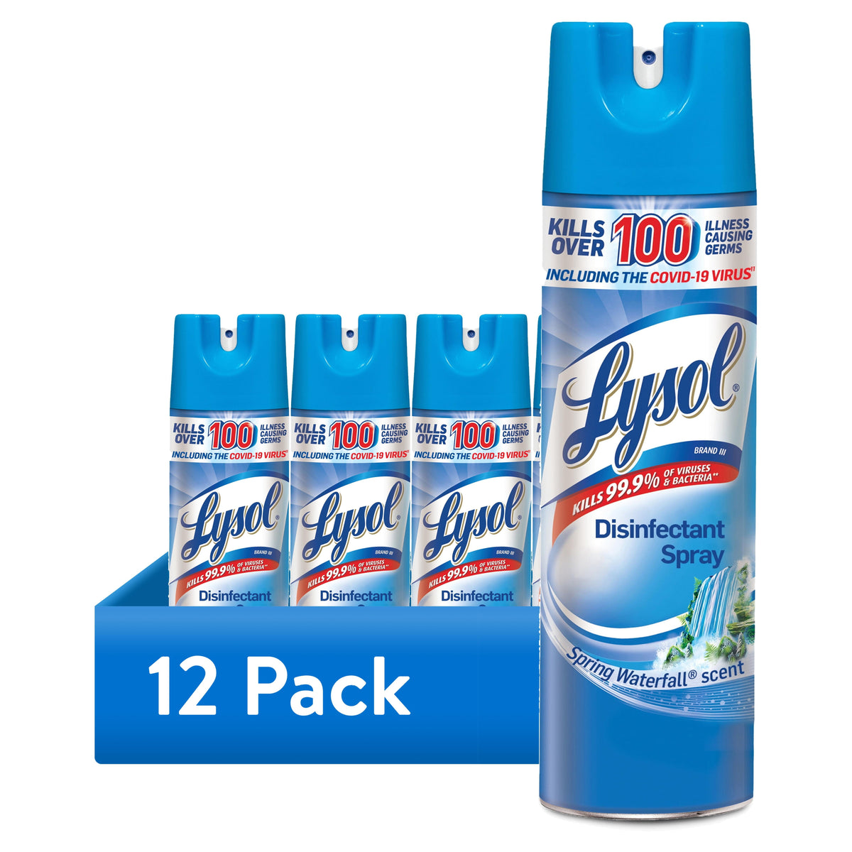 Lysol Disinfectant Spray, Spring Waterfall — 19 oz — Case of 12