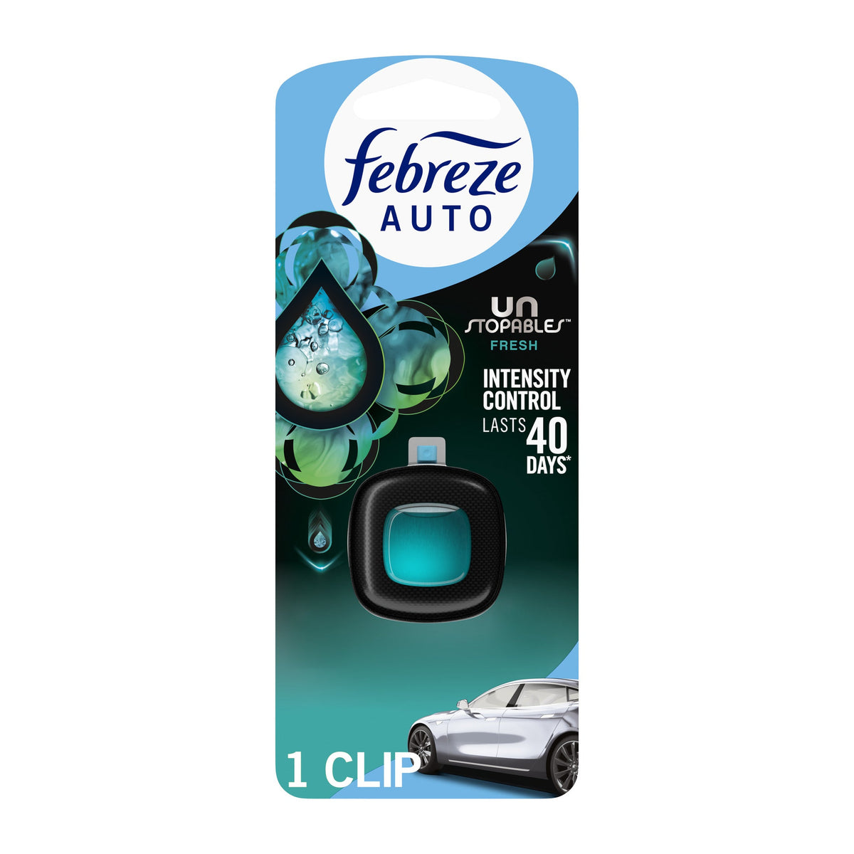 Febreze Car Vent Clip Unstopables Fresh — Case of 8