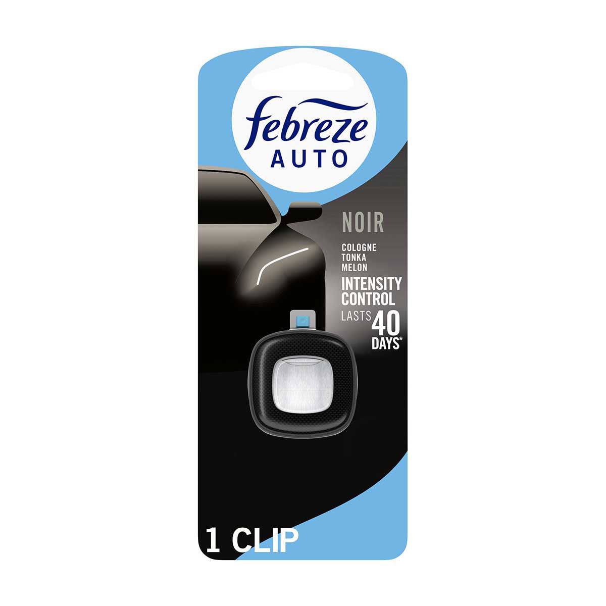 Febreze Car Vent Clip Air Freshener Black — Case of 8