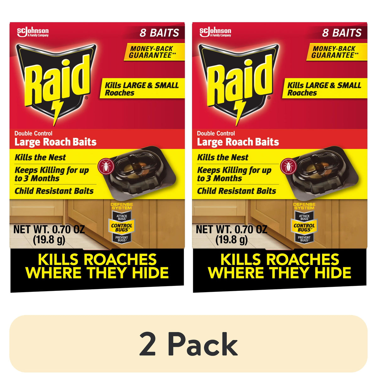 Raid Defend Large Roach Baits, 8 ct — 6 Per Case