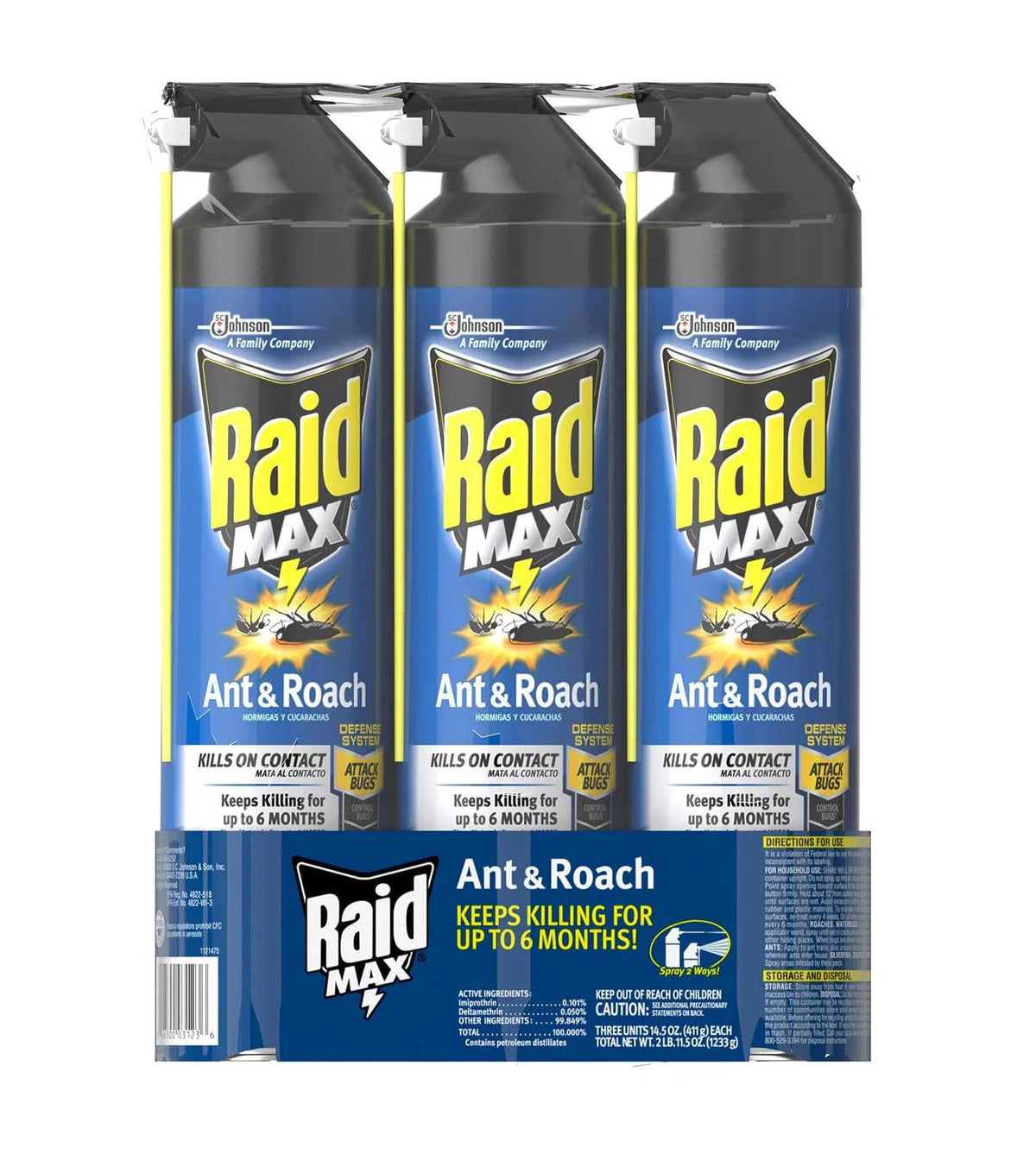 S.C. JOHNSON CO Raid Max Ant & Roach, 14.5 oz — 6 Per Case