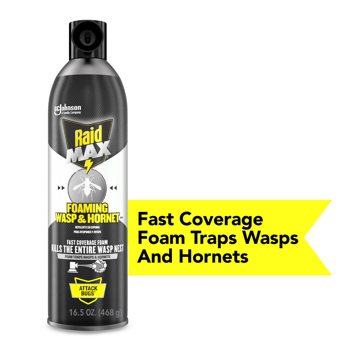 Raid Max Foaming Wasp & Hornet, 16.5OZ — 12 Per Case