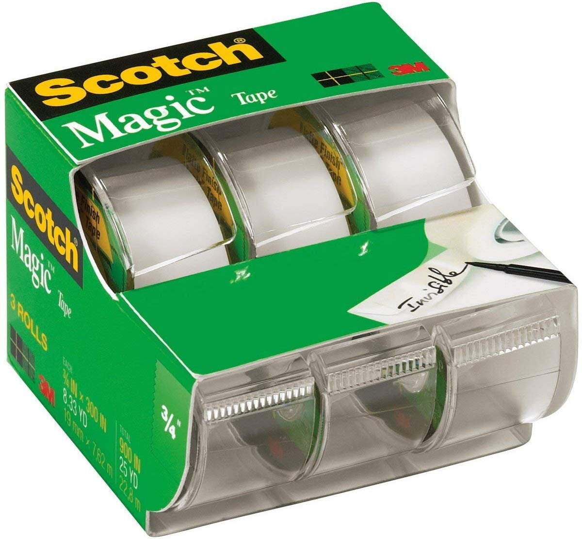Scotch Magic Tape, 3 pk, .75 x 300 in — 72 Per Case