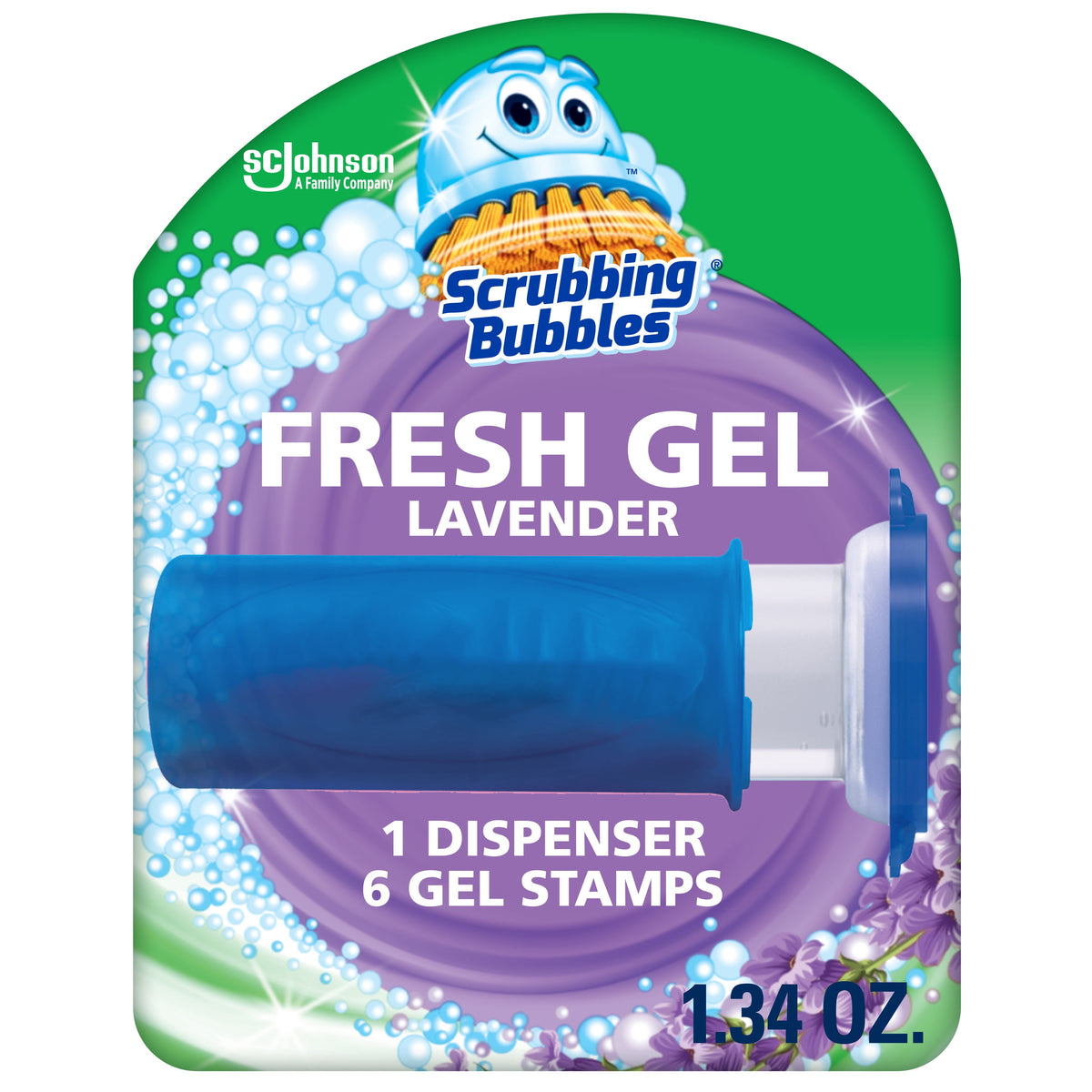 Scrubbing Bubbles Toilet Cling Gel Oe Lavender, 1.34 oz — 6 Per Case