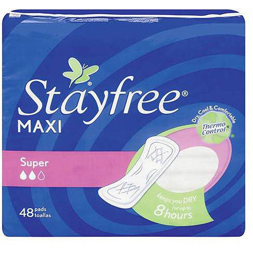 Stayfree Maxi Super, 48 ct — 4 Per Case