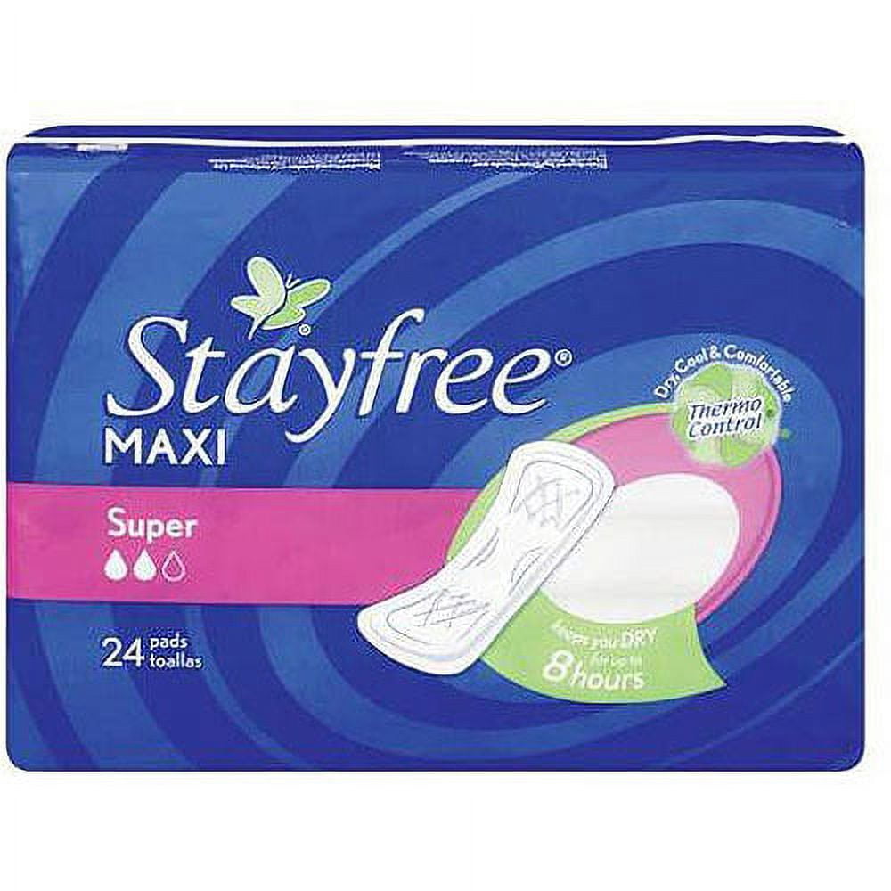 Stayfree Maxi Pads Super, 24 Count — 6 Per Case