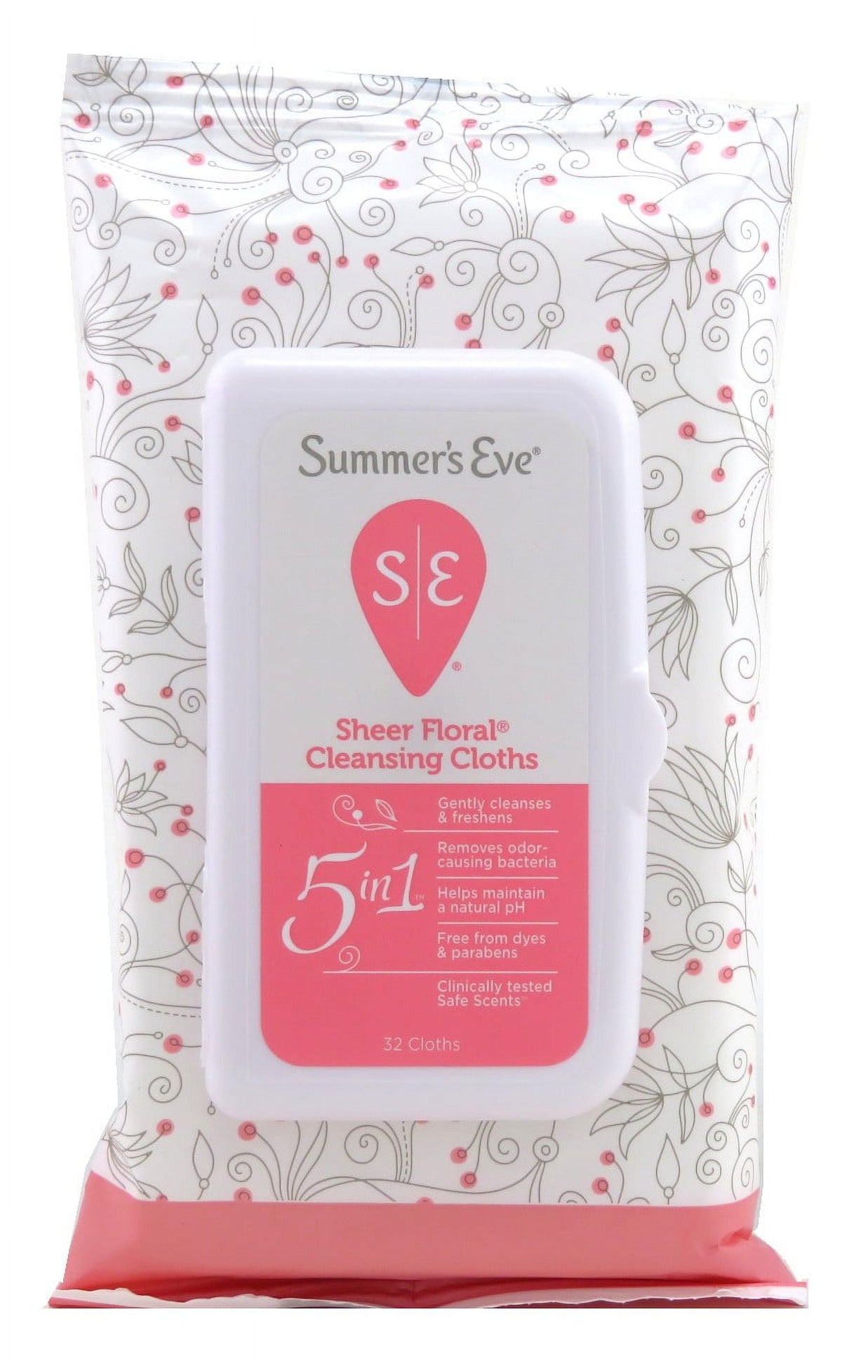 Summer's Eve Cleansing Cloths Floral, 32 Count — 12 Per Case