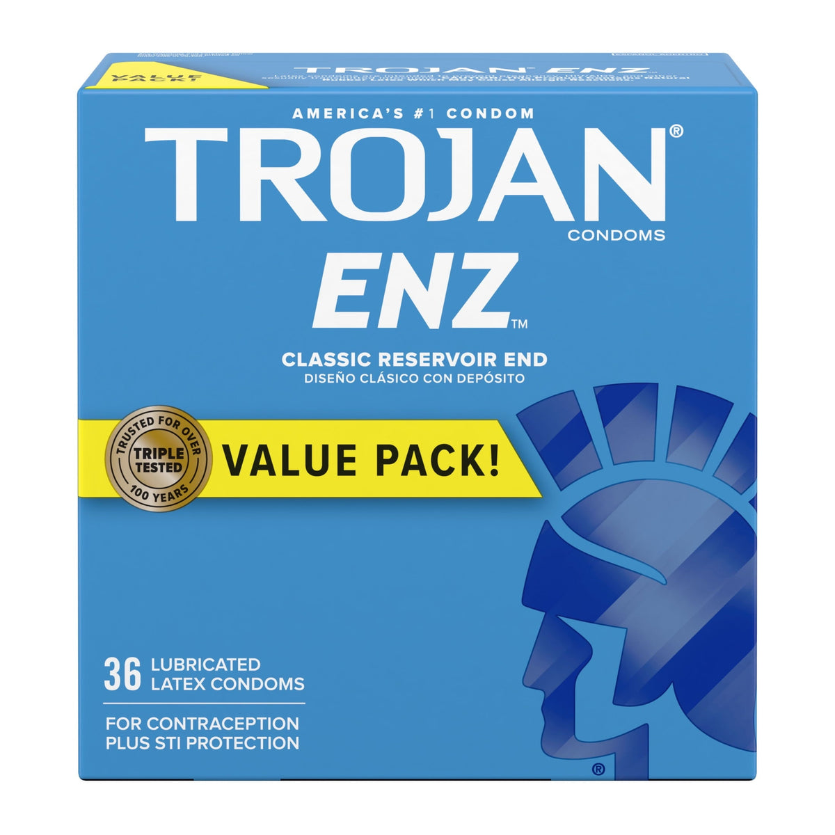 Trojan ENZ Lubricated, 3 Count — 48 Per Case
